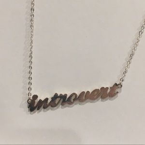INTROVERT script necklace 925 Silver